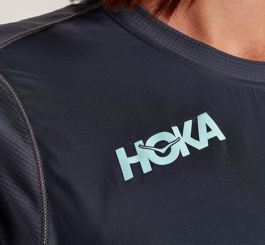 Top Hoka One One Mujer Azules - Wind - MGLC65241